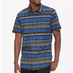 Our Universe Disney Emperor’s New Groove Striped Button Up Shirt BoxLunch Medium
